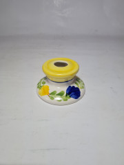 Decorado Amano Подсвечник с ярким цветочным рисунком, ручная роспись, 4 x 7 см, Италия, 1960-70гг.