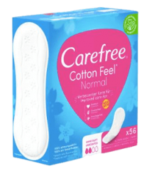 Carefree Slipeinlage Cotton Feel Normal 56 St, Прокладки ежедневные Cotton Normal 56 шт, 50 упаковок (2800 шт)