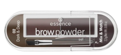 Augenbrauen-Set brow powder set dark & deep 02, Эссенс Тени для бровей для брюнеток 02, 2,3г.