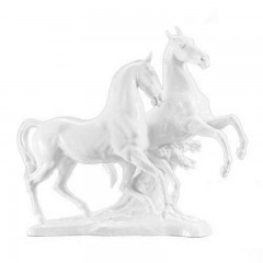 Hutschenreuther Hutschenreuther Pferdegruppe - 2 Pferde Ubermut Pferd und Reiter - glasiert 36cm hoch,43cm breit Группа лошадей Hutschenreuther - 2 лошади в приподнятом настроении, лошадь и всадник - застекленные, высота 36 см, ширина 43 см.