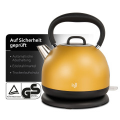 Impolio Impolio Wasser-/Teekocher Impolio Retro Design Wasserkocher aus Edelstahl 1,7 L, gold, 2200 W Кофеварка/чайник Impolio Чайник ретро-дизайн Impolio из нержавеющей стали 1,7 л, золото, 2200 Вт