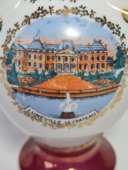 Ваза винтажная Limoges France "Замок Люневиль" с 2 ручками, среднего размера, фарфор, 15.5 см, Франция, 1960-70гг.