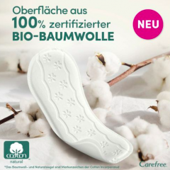 Carefree Slipeinlagen Organic Cotton Long 24 St, Карефри Ежедневные прокладки из органического хлопка Long 24шт, 1 упаковка (24 штуки)