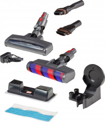 Hanseatic Hanseatic Akku-Stielstaubsauger VC-PD510-2, 350 W, beutellos, mit Knickgelenk und Wischfunktion  Беспроводной ручной пылесос Hanseatic VC-PD510-2, 350 Вт, без мешка, с шарнирным соединением и функцией вытирания