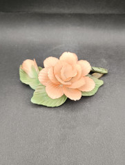 Статуэтка винтажная Capodimonte &quot;Оранжевый цветок с листьями&quot;, фарфор, 15 х 6 см, Италия, 1960-70гг.