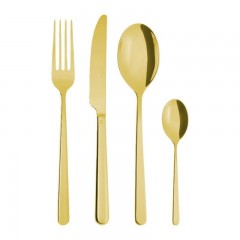 Sambonet Sambonet Linear - Edelstahl / PVD Gold Besteckset 24-tlg. Vollheft / Monoblock Sambonet Linear - набор столовых приборов из нержавеющей стали/золота с PVD-покрытием, 24 предм. Полный буклет/моноблок