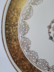 Bavaria Винтажное блюдо с обильной позолотой и золотым цветочным узором, 29,5см, Германия, 1960-70гг.