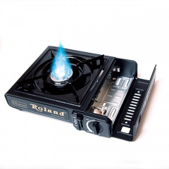 Roland Germany Roland Germany Gaskocher Campingkocher, betrieben mit Butan Gasflaschen, (1-St), Lange Brenndauer, Tragbar, inkl. Tragekoffer, stabiles Gehause  Походная газовая плита Roland Germany, работает от баллонов с бутановым газом (1 шт.), длительн