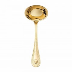 Rosenthal meets Versace Rosenthal Versace Medusa Besteck 14 gramm vergoldet - Feingold 999 Saucenloffel 17,5 cm Столовые приборы Rosenthal Versace Medusa 14 грамм позолота - ложка для соуса из чистого золота 999 пробы 17,5 см