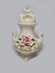 Capodimonte Italy Ваза &quot;Розовая роза&quot;, 23см x 14см, Италия, 1960-70гг.