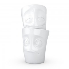 Fiftyeight Products TV Tassen Becher ohne Henkel Set 2-tlg. - vergnugt & verdutzt 0,35 L Набор чашек для телевизора без ручки 2 шт. - счастливый и озадаченный 0,35 л