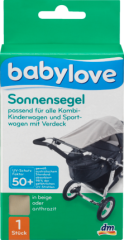 babylove beige Солнцезащитный Тент для Защиты Детей от Солнца с SPF 50 для Всех Типов Колясок, 1 шт