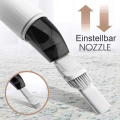 TUABUR TUABUR Akku-Handstaubsauger Extrem leiser, leistungsstarker kleiner Hand-Mini-Staubsauger, 8000-Pa-Staubsauger, ausgestattet mit 2 * 2000-mA-Batterien, multifunktionaler kabelloser Handstaubsauger, Geeignet fur Autos, Wohnungen und Buros Schwarz Бе