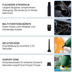 Greensky Greensky Akku-Handstaubsauger 3 IN 1 Handstaubsauger Akku, 9000pa Autostaubsauger Starker Saugkraft, 120 W, beutellos, 4000mah Mini-Handstaubsauger fur Auto, Zuhause, Buro, Tierhaare  Беспроводной ручной пылесос Greensky, аккумулятор для ручного 