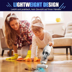 TUABUR TUABUR Akku-Handstaubsauger Kabelloser, wiederaufladbarer tragbarer Handstaubsauger mit 9000 PA, Ausgestattet mit 2000-mA-Akku, 4-in-1-Multifunktions-Handstaubsauger, Geeignet fur Tierhaare, Autoinnenraume, Staub, Buro- und Heimreinigung Schwarz Бе