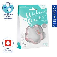 Curaprox Baby-Beissring mit Rassel Lernzahnburste Детское кольцо для прорезывания зубов с обучающей зубной щеткой-погремушкой