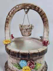 Фигурка винтажная &quot;Колодец с ведром&quot; Capodimonte, серо-коричневая керамика, 10 x 16 см, Италия, 1960-1970гг.