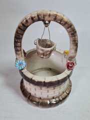 Фигурка винтажная &quot;Колодец с ведром&quot; Capodimonte, серо-коричневая керамика, 10 x 16 см, Италия, 1960-1970гг.