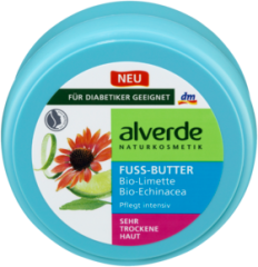 alverde NATURKOSMETIK Fußbutter Limette Echinacea Масло для ног Лимон сладкий Echinacea, 200 мл