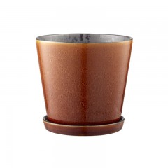 Bitz Bitz Gastro amber / black Blumentopf - Krautertopf mit Untertasse d: 14 cm / h: 12,5 cm Bitz Gastro янтарный/черный цветочный горшок - горшок для трав с блюдцем д: 14 см / в: 12,5 см