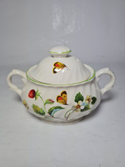 James Kent Old Foley England Сахарница фарфоровая &quot;Ягоды земляники&quot;, 9,5см x 15см, Англия, 1960-70гг.