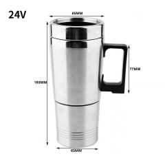 Yoyaxi Yoyaxi Wasserkocher Beheizter Reisebecher aus Edelstahl, 12V/24V PKW LKW LKW elektrisch thermisch  Дорожная кружка с подогревом чайника Yoyaxi из нержавеющей стали, электрическая термостанция для автомобилей, грузовиков, 12 В/24 В