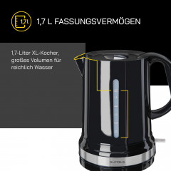 Gutfels Gutfels Wasserkocher GUTFELS 1,7L WATER 2010 S sw/inox  Чайник Gutfels GUTFELS 1,7л WATER 2010 S черный/нержавеющая сталь