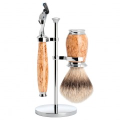 Muhle PURIST 3-tlg. Rasierset Silberspitz Dachszupf  Rasierkopf Mach3  ПУРИСТ 3 шт. Бритвенный набор с бритвенной головкой Silvertip Badger Mach3