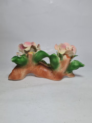 Фигурка винтажная Cesa.R. / Capodimonte By Sarastano, &quot;Две бело-розовые розы на ветке&quot;, фарфор, 20 x 13 x 10 см,  Италия, 1960-1970гг.