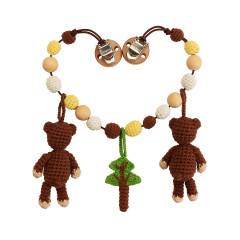 SindiBaba® Kinderwagenkette Bar BEN gehakelt mit Rasseln Коляска-цепочка БЕН связана крючком с погремушками