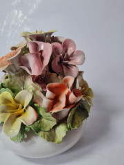 JRJS CLUJ Декоративная фигурка "Разноцветные цветы в вазе", ручная работа,  17см x 14см, Румыния, 1960-70гг.