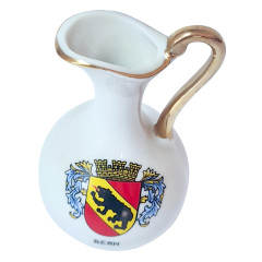 Ваза винтажная "Берн" с золотой ручкой и гербом, фарфор, 8.5 x 4см, Германия, 1960-70гг.