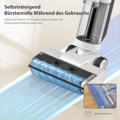 JONR JONR Nass-Trocken-Akkusauger ED12, 200,00 W, Ultraleicht, 30-Minuten, Intelligente Nass-Trocken-Technologie und automatische Reinigungsfunktion, verbessertes Kantenreinigungsdesign, geeignet fur Harte Boden  Беспроводной пылесос JONR для влажной и су