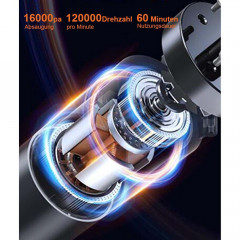 TUABUR TUABUR Akku-Handstaubsauger Handstaubsauger, 16.000 PA, leistungsstarker Auto-Staubsauger, Drei-in-Eins-Multifunktions-Ministaubsauger mit 8000 mAh, Geeignet fur Autos, Wohnungen und Buros Asche Беспроводной ручной пылесос TUABUR Ручной пылесос, 16