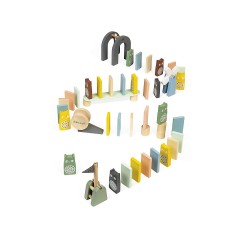 Janod 28 Holzdominos Kollektion Sweet Cocoon Babyund Kleinkindspielzeug Farbe auf Wasserbasis Geschicklichkeitsspiel Entwicklung von Feinmotorik und Konzentration Ab 3 Jahren 28 деревянных домино Коллекция Sweet Cocoon Игрушки для малышей Краски на водной