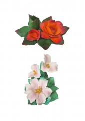 CAPODIMONTE Набор коллекционных фигурок  &quot;Розовые цветы&quot;+&quot;Две красные розы&quot;, Италия, 1960-70гг.