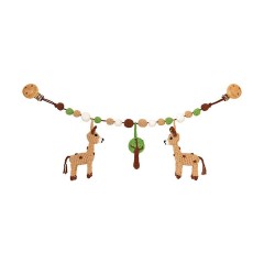 SindiBaba® Kinderwagenkette Giraffe SPOTTY gehakelt mit Rasseln Цепочка для коляски жираф SPOTTY связана крючком с погремушками
