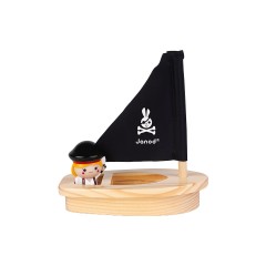 Janod Badespielzeug Wasserspritzer-Piratin mit Boot Игрушка для ванной с брызгами воды пират с лодкой