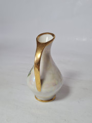 Ваза-кувшин винтажная Plankenhammer Zak Bavaria, фарфоровая с 24K позолотой "Боденское озеро", 10,5 x 5,5 см, Германия, 1960-70гг.