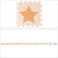 relaxdays 36 x Puzzlematte Sterne orange-beige 36 ковриков-пазлов звезды оранжево-бежевые