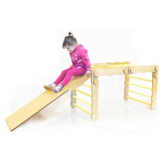 Woodwork for Kids 9 in 1 wandelbares Kletterdreieck mit Rutsch- und Kletterbrett nach Pikler Art Трансформируемый треугольник для скалолазания 9 в 1 с горкой и доской для скалолазания в стиле Пиклер