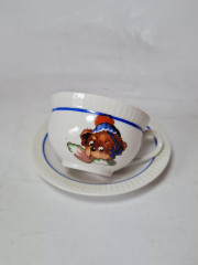 Otla Чашка, белый фарфор с изображением медвежонка, Германия, 1960-70гг.