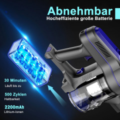 OKWISH OKWISH Akku-Handstaubsauger Handstaubsauger Autostaubsauger Staubsauger Bodenstaubsauger Kabellos, 2 in 1 12000Pa 13200mA-Akku fur Wohnungen Auto + LED Licht Беспроводной ручной пылесос OKWISH, ручной пылесос, автомобильный пылесос, пылесос для по