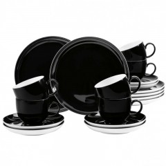Seltmann Weiden Seltmann Weiden Lido Solid Black Kaffee-Set rund 18-tlg. Seltmann Weiden Lido Solid Black кофейный сервиз круглый 18 предм.