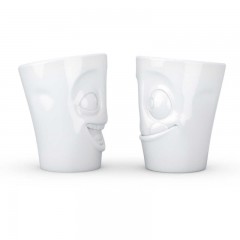 Fiftyeight Products TV Tassen Becher ohne Henkel Set 2-tlg. - lachend & lecker 0,35 L Набор чашек для телевизора без ручки 2 шт. - смеющийся и вкусный 0,35 л